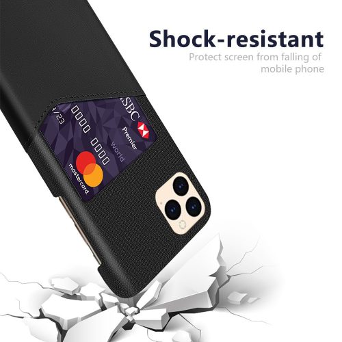 RMPACK Apple iPhone 12 / iPhone 12 Pro 6.1' Tok Kártyatartóval Premium Műanyag Fekete