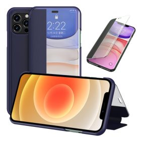   RMPACK Apple iPhone 12 / iPhone 12 Pro 6.1' View Windows Notesz Tok Kitámasztható Sötétkék
