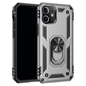   RMPACK Apple iPhone 12 / iPhone 12 Pro 6.1' Armor Tok Ütésálló 2in1 PC TPU Series Gyűrűs - Kitámasztható Szürke