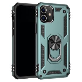   RMPACK Apple iPhone 12 / iPhone 12 Pro 6.1' Armor Tok Ütésálló 2in1 PC TPU Series Gyűrűs - Kitámasztható Zöld