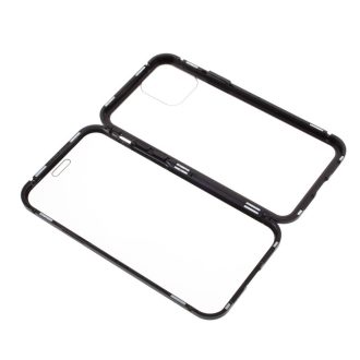   RMPACK Apple iPhone 12 / iPhone 12 Pro 6.1' Mágneses Tok Ütésállókivitel Tempered Glass Fekete