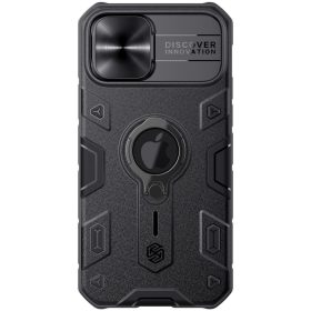   RMPACK Apple iPhone 12 / iPhone 12 Pro 6.1' Nillkin Tok Camshield Armor Series Ütésállókivitel Ring - Gyűrűs Fekete