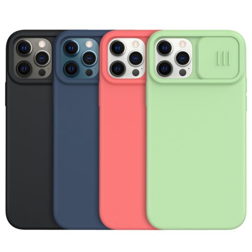 RMPACK Apple iPhone 12 / iPhone 12 Pro 6.1' Liquid Tok 3in1 Nillkin Shock - Series Kamera lencsevédővel Fekete