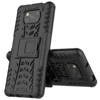   RMPACK Xiaomi Poco X3 Ütésálló Tok Kitámasztható 2in1 Hybrid Fekete