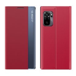   RMPACK Xiaomi Redmi Note 10 Notesz Tok Prémium View Window Ablakos Piros
