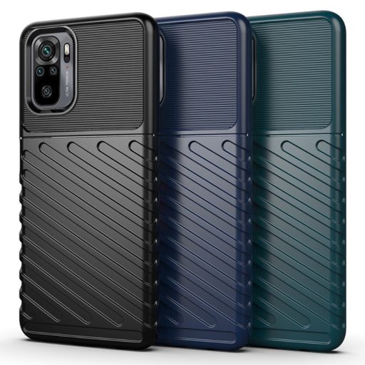 RMPACK Xiaomi Redmi Note 10 Szilikon Tok Twill Ütésálló Thunder Series Kivitel Sötétkék