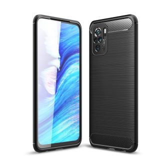   RMPACK Xiaomi Redmi Note 10 Szilikon Tok Ütésállókivitel Karbon Mintázattal Fekete