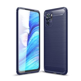   RMPACK Xiaomi Redmi Note 10 Szilikon Tok Ütésállókivitel Karbon Mintázattal Sötétkék
