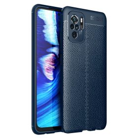   RMPACK Xiaomi Redmi Note 10 Szilikon Tok Bőrmintázattal TPU Prémium Sötétkék