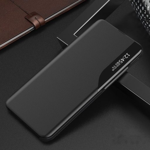 RMPACK Xiaomi Redmi Note 10 Notesz Tok Ablakos View Window Series Kitámasztható Fekete