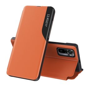   RMPACK Xiaomi Redmi Note 10 Notesz Tok Ablakos View Window Series Kitámasztható Narancssárga