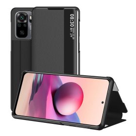   RMPACK Xiaomi Redmi Note 10 Flip Tok Notesz View Window Kitámasztható Fekete