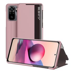   RMPACK Xiaomi Redmi Note 10 Flip Tok Notesz View Window Kitámasztható Rózsaszín