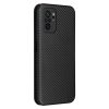RMPACK Xiaomi Redmi Note 10 Karbon Mintás Notesz Tok Kitámaszható Fekete