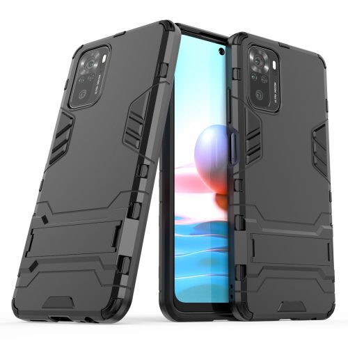 RMPACK Xiaomi Redmi Note 10 Tok 2in1 Ütésálló - Kitámasztható TPU Hybrid Fekete