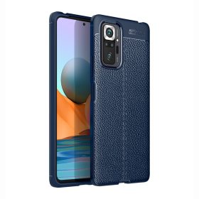   RMPACK Xiaomi Redmi Note 10 Pro Szilikon Tok Bőrmintázattal TPU Prémium Sötétkék