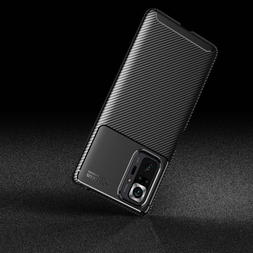RMPACK Xiaomi Redmi Note 10 Pro Tok Szilikon TPU NEW Carbon Fiber - Karbon Minta Fekete