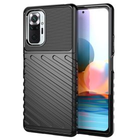   RMPACK Xiaomi Redmi Note 10 Pro Szilikon Tok Twill Ütésálló Thunder Series Kivitel Fekete