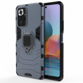   RMPACK Xiaomi Redmi Note 10 Pro Védőtok Ring Guard Gyűrűs 2in1 Tok Ütésálló - Kitámasztható TPU Hybrid Kék