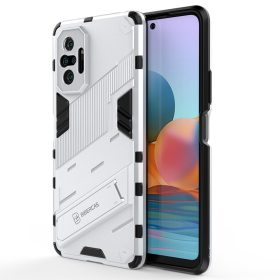   RMPACK Xiaomi Redmi Note 10 Pro Tok Ütésállókivitel Kitámasztható PC + TPU 2in1 Anti-Drop Series Kameralencse védelemmel Fehér