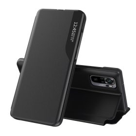   RMPACK Xiaomi Redmi Note 10 Pro Notesz Tok Ablakos View Window Series Kitámasztható Fekete