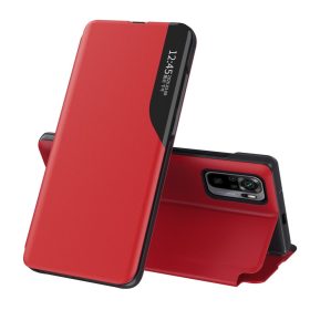   RMPACK Xiaomi Redmi Note 10 Pro Notesz Tok Ablakos View Window Series Kitámasztható Piros