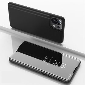   RMPACK Xiaomi Mi 11 Lite 4G/5G Notesz Tok Mirror - Tükrözödő Áttetsző Fedlap Fekete