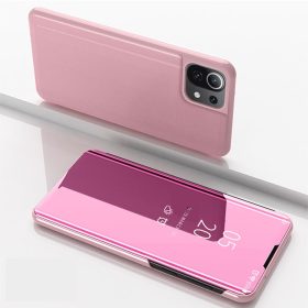   RMPACK Xiaomi Mi 11 Lite 4G/5G Notesz Tok Mirror - Tükrözödő Áttetsző Fedlap Pink