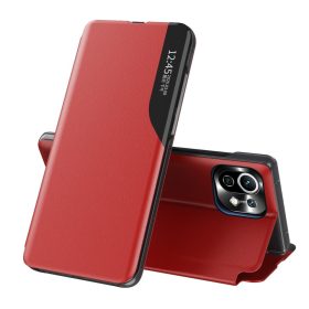   RMPACK Xiaomi Mi 11 Lite 4G/5G Notesz Tok Ablakos View Window Series Kitámasztható Piros
