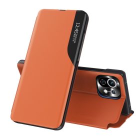   RMPACK Xiaomi Mi 11 Lite 4G/5G Notesz Tok Ablakos View Window Series Kitámasztható Narancssárga