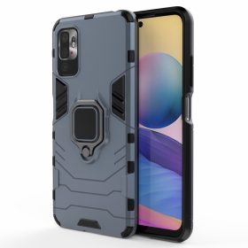   RMPACK Xiaomi Redmi Note 10 5G Védőtok Ring Guard Gyűrűs 2in1 Tok Ütésálló - Kitámasztható TPU Hybrid Kék