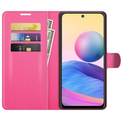 RMPACK Xiaomi Redmi Note 10 5G Notesz Tok Business Series V2 Kitámasztható Bankkártyatartóval Pink