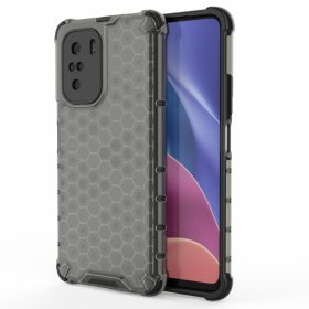   RMPACK Xiaomi Poco F3 / Mi 11i 5G Ütésállókivitel Szilikon Tok Honeycomb Shock-Proof TPU Fekete
