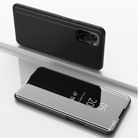   RMPACK Xiaomi Poco F3 / Mi 11i 5G Notesz Tok Mirror - Tükrözödő Áttetsző Fedlap Fekete