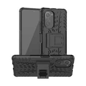   RMPACK Xiaomi Poco F3 / Mi 11i 5G Ütésálló Tok Kitámasztható 2in1 Hybrid Fekete