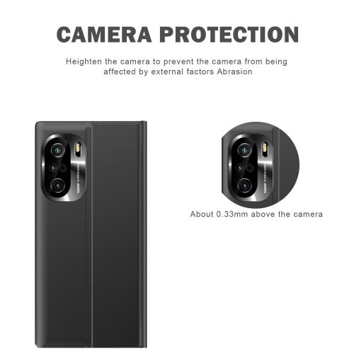 RMPACK Xiaomi Poco F3 / Mi 11i 5G Notesz Tok Prémium View Window Ablakos Rózsaszín