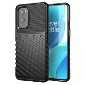   RMPACK OnePlus 9 Szilikon Tok Twill Ütésálló Thunder Series Kivitel Fekete