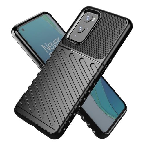 RMPACK OnePlus 9 Szilikon Tok Twill Ütésálló Thunder Series Kivitel Fekete