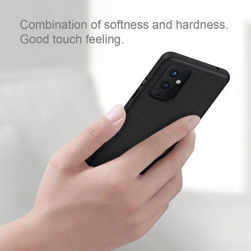 RMPACK OnePlus 9 Nillkin Tok Fiber Textured Series Hybrid TPU PC Fekete