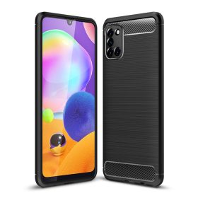   RMPACK Samsung Galaxy A31 Szilikon Tok Ütésállókivitel Karbon Mintázattal Fekete