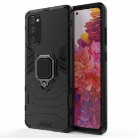   RMPACK Samsung Galaxy S20 FE Védőtok Ring Guard Gyűrűs 2in1 Tok Ütésálló - Kitámasztható TPU Hybrid Fekete