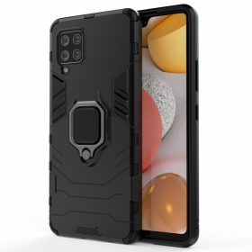   RMPACK Samsung Galaxy A42 5G Védőtok Ring Guard Gyűrűs 2in1 Tok Ütésálló - Kitámasztható TPU Hybrid Fekete