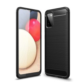   RMPACK Samsung Galaxy A02s Szilikon Tok Ütésállókivitel Karbon Mintázattal Fekete