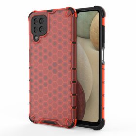   RMPACK Samsung Galaxy A12 Ütésállókivitel Szilikon Tok Honeycomb Shock-Proof TPU Piros