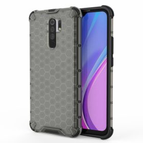   RMPACK Xiaomi Redmi 9 Ütésállókivitel Szilikon Tok Honeycomb Shock-Proof TPU Fekete