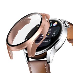   RMPACK Huawei Watch 3 Pro Védőkeret Kijelzővédő + Üvegfólia Tempered Glass 2in1 Rózsaarany