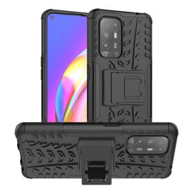  RMPACK Oppo Reno 5 Z 5G Ütésálló Tok Kitámasztható 2in1 Hybrid Fekete