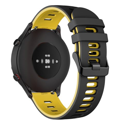 RMPACK Xiaomi Mi Watch Óraszíj Szilikon Pótszíj Sport Style Fekete/Sárga
