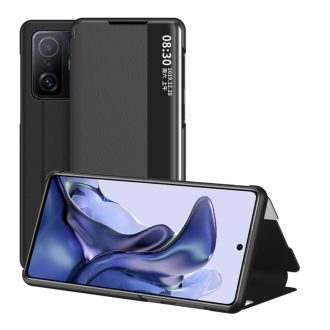   RMPACK Xiaomi 11T / 11T Pro Notesz Tok Ablakos View Window Series Kitámasztható Fekete