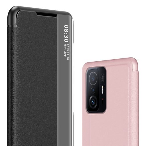 RMPACK Xiaomi 11T / 11T Pro Notesz Tok Ablakos View Window Series Kitámasztható Fekete